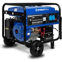 Eberth - 5500 Watt Notstromaggregat Stromerzeuger Stromaggregat mit Fahrwerk, E-Start, 13 ps Benzinmotor, 4-Takt, 1-Phase, 2x 230V, 1x 12V, von EBERTH