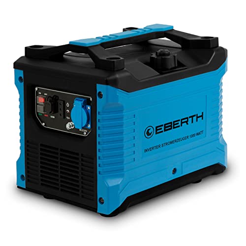 EBERTH 1000 Watt Inverter Stromerzeuger leise, Notstromaggregat mit 2 PS Benzinmotor, 4-Takt, Stromgenerator mit 1x 230V und 2x USB Anschluss, Invertertechnik für Strom ohne Spannungsspitzen von EBERTH