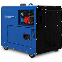 5000 Watt Notstromaggregat Diesel, Stromerzeuger Stromgenerator mit 10 ps Dieselmotor, 4-Takt, E-Start, 3-Phasen, 1x 400V, 1x 230V, 1x 12V, von EBERTH