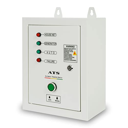 EBERTH ATS Notstromautomatik bis 10kW, 3 Phasen, 400V, Automatischer Transferschalter, Automatic Transfer Switch für Stromerzeuger, zur Einspeisung in das Hausnetz, 1,5m Steuerkabel inklusive von EBERTH