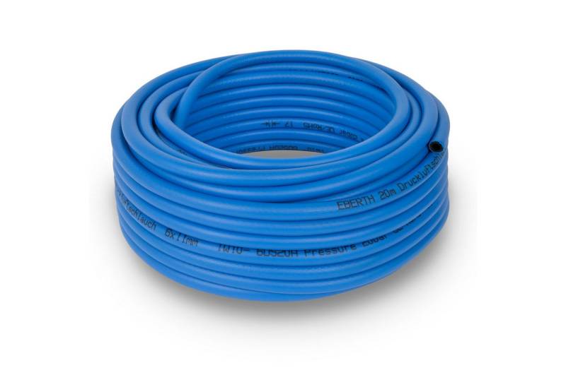 EBERTH Druckluftschlauch 20m Länge, Kompressor Schlauch mit 6mm x 11mm Durchmesser, und 20 bar Arbeitsdruck, Druckluft Werkzeug Zubehör ohne Kupplung von EBERTH