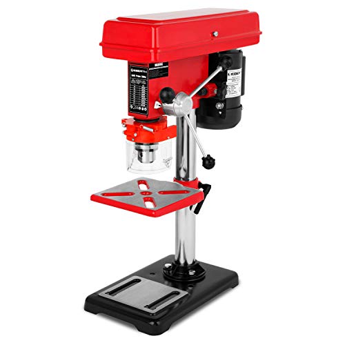 EBERTH Tischbohrmaschine 550 Watt, 50mm Spindelhub, 9 Geschwindigkeiten max. 2350U/Min, Standbohrmaschine mit Bohrfutter Ø3-16mm, Ständerbohrmaschine, Säulenbohrmaschine, Bohrtisch neigbar schwenkbar von EBERTH