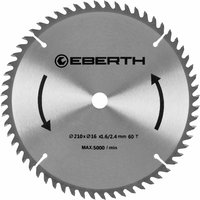 Eberth - Profi Kreissägeblätter Hartmetallsägeblatt Sägeblatt für Holzschnitte (60 Zähne, 210 mm Durchmesser, Bohrung 16 mm, Blattstärke 1,6 mm, von EBERTH
