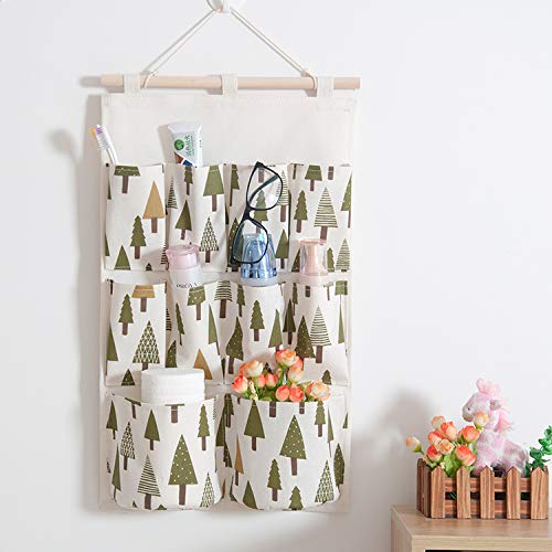 EBETA E Hängeorganizer Tür Wand Organizer Utensilientasche Hängende Aufbewahrungstasche für Eingang Garderobe Badezimmer (Bäume, 10 Fächer) von EBETA