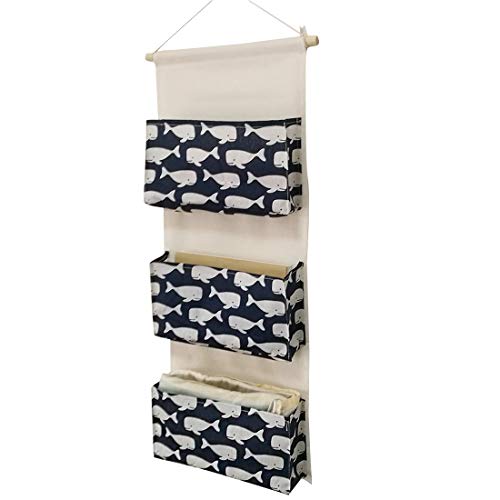 EBETA E Hängeorganizer Tür Wand Organizer Utensilientasche Hängende Aufbewahrungstasche für Eingang Garderobe Badezimmer 3 Große Fächer (Weißwal) von EBETA