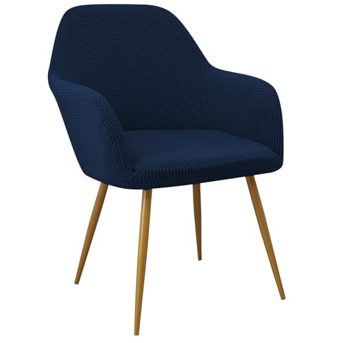 EBETA 2er Schwingstuhlhussen Schminkstuhlbezug Stuhlbezug Jacquard Stuhlabdeckung Stuhlhussen Elastisch Stuhlüberwürfe Hussen für Bürostuhl, Computerstuhl, Drehstuhl (Tiefblau, 2 Stück) von EBETA