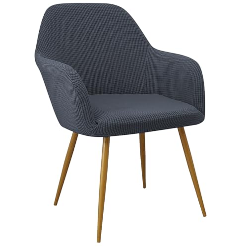 EBETA Bürostuhlbezug Schwingstuhlhussen Stuhlbezug Jacquard Stuhlabdeckung Stuhlhussen Elastisch Stuhlüberwürfe Hussen für Bürostuhl, Computerstuhl, Drehstuhl (Grau, 4 Stück) von EBETA