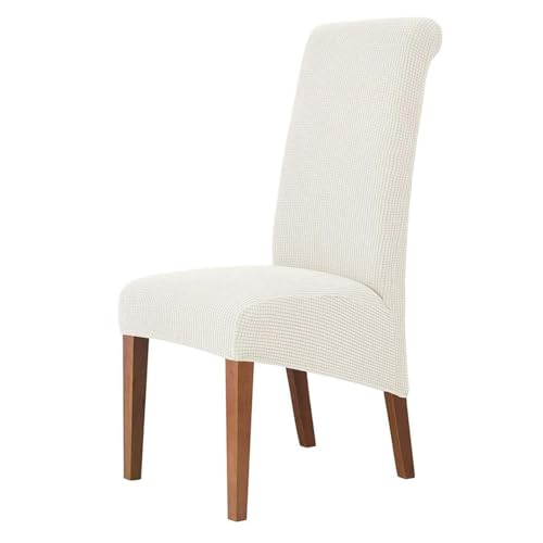 EBETA 6 Stück Stuhlbezug Groß Stuhlhussen Stretchhusse,XL Stuhl Abdeckungen Stretch Stuhlbezüge Hunssen für große Esszimmerstühle Waschbar (Milchweiß) von EBETA