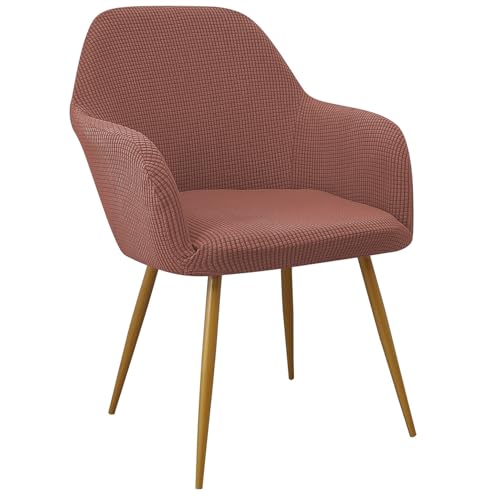 EBETA Bürostuhlbezug Schwingstuhlhussen Stuhlbezug Jacquard Stuhlabdeckung Stuhlhussen Elastisch Stuhlüberwürfe Hussen für Bürostuhl, Computerstuhl, Drehstuhl (Korallenrot, 4 Stück) von EBETA