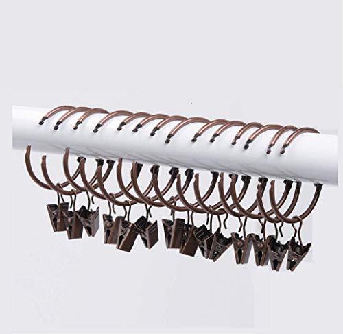 EBETA E 40 Packung Vorhangringe mit Clips für Gardinen & Vorhänge Metall Gardinenringe Vorhang Clip (Rot Bronze) von EBETA