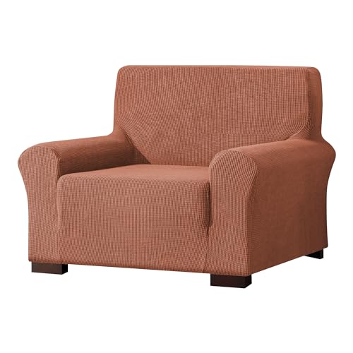 EBETA E Elastisch Sofa Überwürfe Sofabezug, Stretch Sofahusse Sofa Abdeckung Hussen für Sofa, Couch, Sessel 1 Sitzer (Cremefarbe, 85-115 cm) (Korallenrot, 85-115 cm) von EBETA