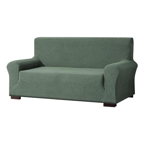 EBETA E Elastisch Sofa Überwürfe Sofabezug, Stretch Sofahusse Sofa Abdeckung Hussen für Sofa, Couch, Sessel 2 Sitzer (Bohnengrün, 145-185 cm) von EBETA