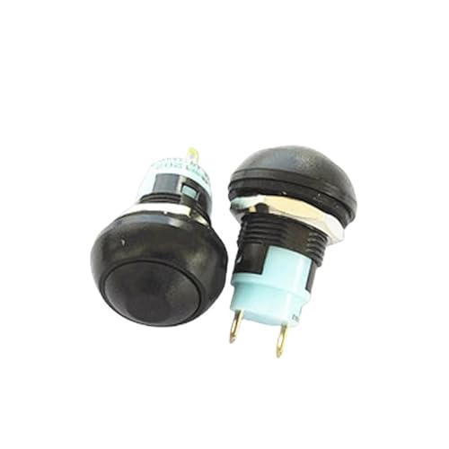 1/6 PCS Runder Druckknopfschalter, PBS-33A selbstsperrend/33B selbstrückstellend, 2-polig, 12 mm, 3 A 250 VAC/1 A 125 VAC, Elektrische Ausrüstung(Black 33B,1pcs) von EBGAZSPD