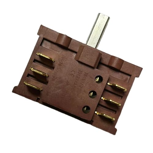 16A T150 AC Ofenschalter 4/6 Gangposition Elektroheizungsschalter 6/11-poliger Drehknopf Drehwahlschalter Temperaturkontrollschalter(Black) von EBGAZSPD