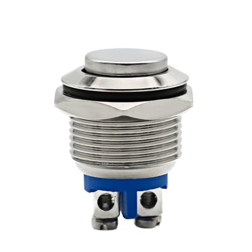 16mm 1NO Hoher Flachkopf Wasserdichter Momentan-Reset-Metalldruckknopfschalter Schraubklemme Automotor-Türklingel PC-Netzschalter(High Head) von EBGAZSPD