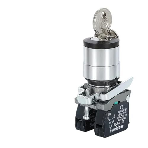 22mm Knopfschlüsselschalter XB4-BD21 BD33 BD23 BG21 BG33 2/3 Positionen 1NO/2NO/1NO1NC Selbsthemmender Auswahlknopf-Doppeldruckknopfschalter(GRAY,1NO1NC_380V) von EBGAZSPD