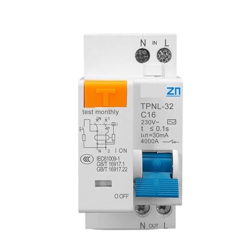 230 V 1P+N Fehlerstromschutzschalter mit Über- und Kurzschlussschutz MCB(TPNL 6A) von EBGAZSPD