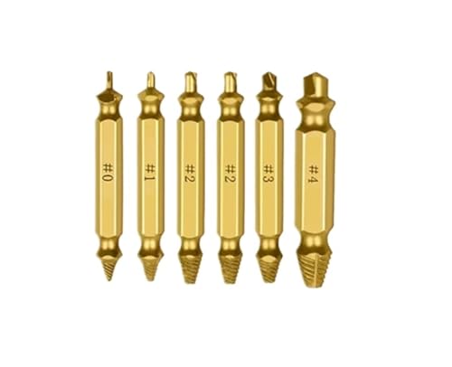4/5/6-teiliges Set mit Zentrierbohrer-Set for beschädigte Schrauben, Holzbearbeitungswerkzeuge, gebrochener Bolzenausdreher, Bolzen, Schraubenentferner(Gold 4pcs with Box) von EBGAZSPD