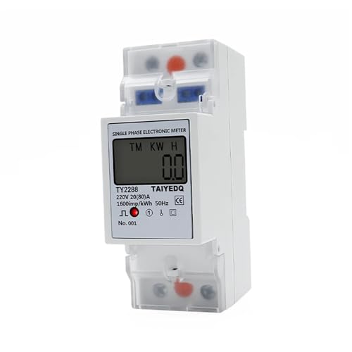 40A 60A 80A RS485 Din-Schiene Einphasig LCD Digitalanzeige Stromverbrauch Energie Stromzähler kWh AC 220V 50Hz TY2288(20(80) A) von EBGAZSPD