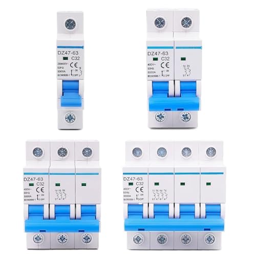 DZ47/DZ47LE 16-63A 1P-4P Circuit Breaker DIN Schiene Montieren Weiß & Transparent AC 230/400V Industrielle Elektrische(DZ47 Transparent,63A) von EBGAZSPD