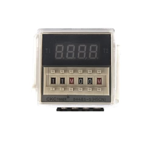 Digitaler LED-programmierbarer Timer-Relaisschalter DH48S-S 0,1 S-99 H Sockelbasis AC/DC 12 V 24 V 36 V 110 V 220 V 380 V Wiederholungszyklus-Timer(DCAC12V) von EBGAZSPD