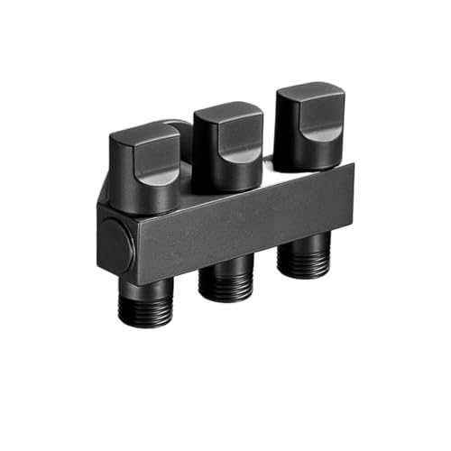 Ein In Drei Out Winkel Ventil Unabhängige Schalter Drei Weg Wc Multifunktions Ventil Drei Control Wasserhahn Waschmaschine Wasserhahn(Blk with connector) von EBGAZSPD