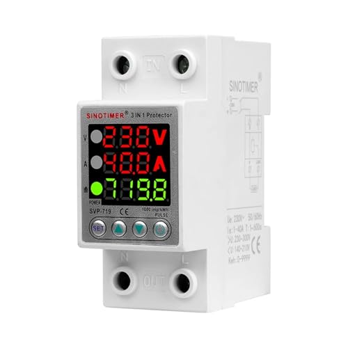 Einstellbares Über-/Unterspannungsschutzgerät for 220 V mit Überstromschutz und Energiemessfunktionen(63A) von EBGAZSPD