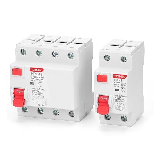 Elektromagnetischer Fehlerstromschutzschalter 2/4P 10/30/100/300mA Typ AC Differentialschutzschalter Sicherheitsschalter(300 mA,2P 6A) von EBGAZSPD
