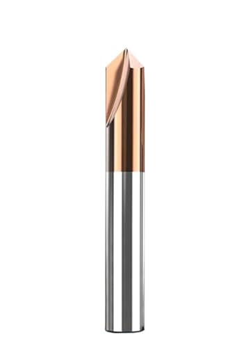 Fase Hartmetallfräser Entgraten Kanten V-Hain Router 90 Grad 3 Flöten Wolfram Vollhartmetall Fasenfräser(D8X50LX3F-60deg,HRC55 STEEL) von EBGAZSPD