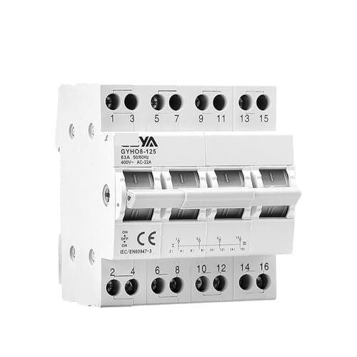 GYHO8 4P 40A 63A 100A 125A Dual Power Manueller Transfer-Trennschalter Interlock Circuit Breaker Modularer Umschalter(125A) von EBGAZSPD