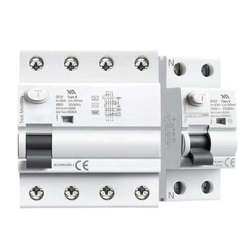 GYL9 Magnetischer B-Typ-FI-Schutzschalter Fehlerstromschutzschalter DC ELCB 2P 4P 40A 63A 30mA 100mA 300mA Typ B RCD Leckage 6KA(2 Pole,63A 100mA) von EBGAZSPD