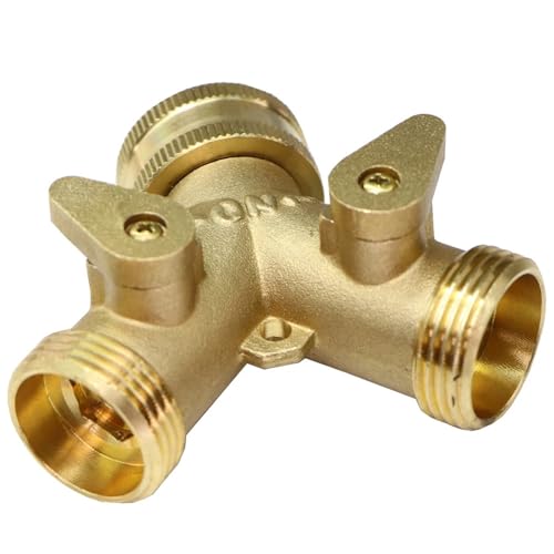 Messing 3/4" Gartenschlauch-Splitter 2-Wege-Kugelhahn Y-Typ Bewässerungsanschluss for den Wasserhahn-Schlauchadapter for den Außenbereich(C-1PCS) von EBGAZSPD