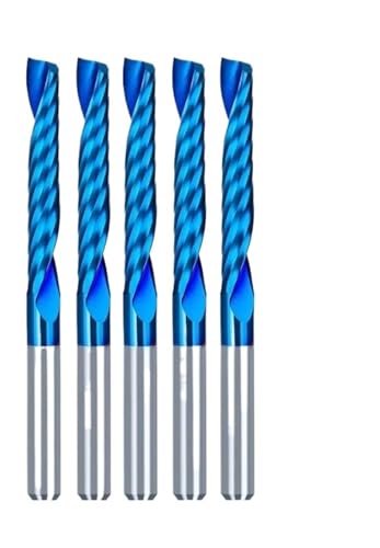 Schaftfräser, 10 Stück, 2 x 8 mm, 3,175 Schaft, Einzelflöte, Spiralfräser for Schneiden von Holz/Kunststoff, 1-Flöten-Fräser(10pcs TiN-Coated,3.175x1.5x6) von EBGAZSPD
