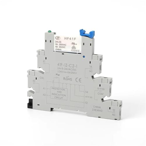 Schlankes Relaismodul 41F-1Z-C2-1 integriert mit Relaishalter 12VACDC 24VACDC Relaissockel 6,2 mm(4XL) von EBGAZSPD
