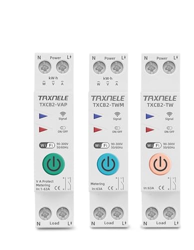 Smart Circuit Breaker Power Metering Energie Meter KWh 1P 63A Smart Leben Remote Schalter Timer Spannung Strom Schützen(TXCB2-TW No metering,20A) von EBGAZSPD