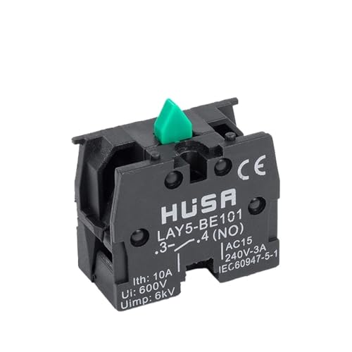 XB2 Knopfschalter mit Selbstrückstellung, 22 mm Start, 1 Momentaner Druckschalter, Metall-Kunststoffkopf, zwei dreistufige Verriegelung(SILVER CONTACTS_1NC_PLASTIC HEAD) von EBGAZSPD