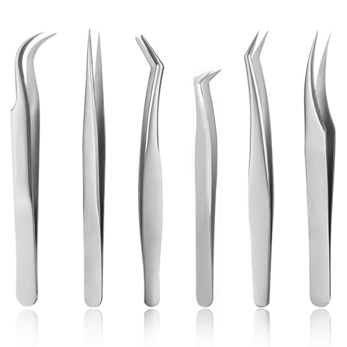 EBHO 6-Teilige Wimpern Pinzette,Pinzette Spitz,Spitze Pinzette,Präzisionspinzette Für Nail Art Von Mitessern Und Verkrusteten Haaren EBHO 6-Teilige Wimpern Pinzette,Pinzette Spitz,Spitze Pinzette,Präzisionspinzette Für Nail Art Von Mitessern Und Verkrusteten Haaren von EBHO