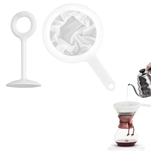 EBHO Sieb Fein Passiersieb Küchensieb Kunststoff Mit Griff und Druckstange 200 Mesh Haarsieb für Saft, Milch, Kaffee von EBHO