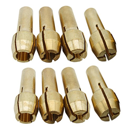 Messing-Spannzangen, 8 Stück Messing-Bohrfutter für Drehwerkzeuge 1 mm / 1,6 mm / 2,3 mm / 3,2 mm von EBILUN