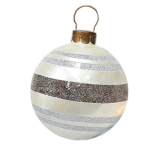 Weihnachtskugeln 60cm Weihnachtsschmuck Riesen Outdoor Weihnachtsatmosphäre PVC Aufblasbare verzierte Kugel Spielzeug-60CM, Spanien von EBJHPHU