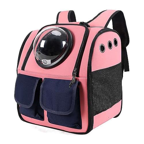 EBLIN Katzen Rucksack Träger, Haustier Rucksack Blasen Rucksack, Katzen Tragen, Raumkapsel Haustier Rucksack Belüften, Hunde Reise Rucksack Träger Für Kleine Hunde (Rosa) von EBLIN