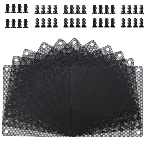 EBOOT 120mm PC Fan Filters Dust Filter Computer Fan Filter Cooler PVC Black Dustproof Case Cover Computer Mesh 10 Packs with 40 Pieces of Screws von EBOOT