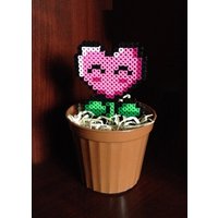 8 Bit Topfpflanzensammlung - Pinkes Herz Feuerkraftwerk von EBPerler