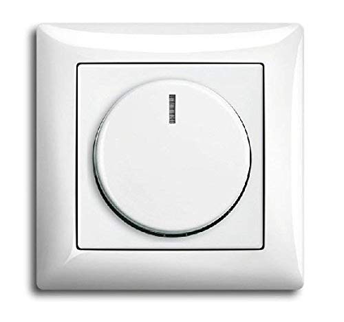 EBROM® Komplettset LED Drehdimmer 1001 + Busch Jäger Rahmen 1721- + Scheibe 2115-914 alpinweiß Balance Si - UP Unterputz LED Dimmer - Phasenabschnitt, LED 5-150 Watt dimmbare Halogen etc. 15-400 W/VA von Axppin