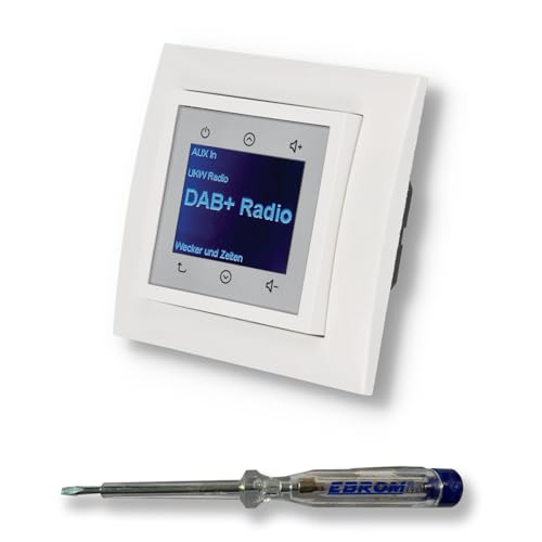 BERKER Unterputz DAB+ Radio 29848989 polarweiß glänzend mit 1fach Rahmen Berker 10118989 inkl. EBROM Phasenprüfer zur Montage des Geräts BERKER Unterputz DAB+ Radio 29848989 polarweiß glänzend mit 1fach Rahmen Berker 10118989 inkl. EBROM Phasenprüfer zur Montage des Geräts von EBROM SET IDEE