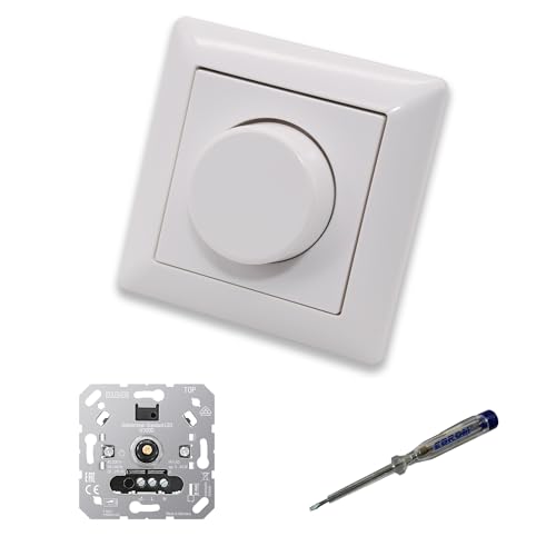 EBROM SET IDEE: JUNG 1730DD LED Drehdimmer LED-Dimmer mit Dimmerscheibe Zentralplatte A1740WW Einfachrahmen in alpinweiß glänzend inklusive EBROM Phasenprüfer zur Montage des Dimmers 1730 DD EBROM SET IDEE: JUNG 1730DD LED Drehdimmer LED-Dimmer mit Dimmerscheibe Zentralplatte A1740WW Einfachrahmen in alpinweiß glänzend inklusive EBROM Phasenprüfer zur Montage des Dimmers 1730 DD von EBROM SET IDEE