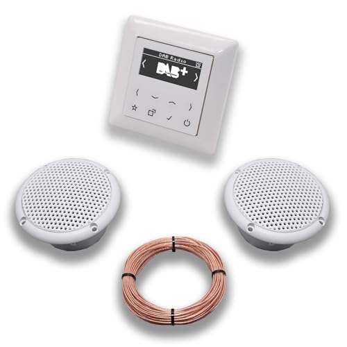 JUNG Smart Radio Unterputzradio DABAWW DAB+ Komplettset JUNG AS 500 System alpinweiß, Komplett-Set mit 2 x Decken Feuchtraumlautsprecher/Badezimmer + 20 m Lautsprecherkabel 2x0,75 mm2 JUNG Smart Radio Unterputzradio DABAWW DAB+ Komplettset JUNG AS 500 System alpinweiß, Komplett-Set mit 2 x Decken Feuchtraumlautsprecher/Badezimmer + 20 m Lautsprecherkabel 2x0,75 mm2 von EBROM SET IDEE