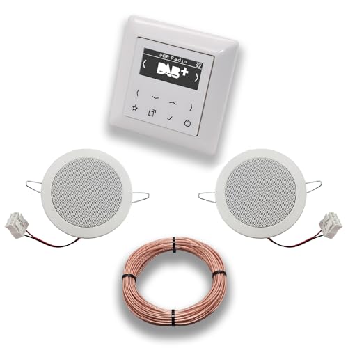 JUNG Smart Radio Unterputzradio DABAWW DAB+ Komplettset JUNG AS 500 System alpinweiß, Komplett-Set mit 2 x Deckenlautsprecher Einbaulautsprecher + 20 Meter Lautsprecherkabel 2x0,75 mm2 JUNG Smart Radio Unterputzradio DABAWW DAB+ Komplettset JUNG AS 500 System alpinweiß, Komplett-Set mit 2 x Deckenlautsprecher Einbaulautsprecher + 20 Meter Lautsprecherkabel 2x0,75 mm2 von EBROM SET IDEE