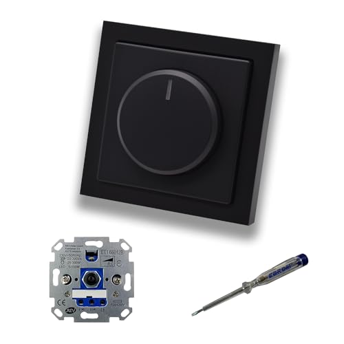 REV Ritter LED Drehdimmer LED-Dimmer mit Busch Jäger Dimmerscheibe Zentralplatte 6540-84-102 Einfachrahmen in Future Linear schwarz matt + EBROM Phasenprüfer z. Montage des Dimmers ET1 66012B REV Ritter LED Drehdimmer LED-Dimmer mit Busch Jäger Dimmerscheibe Zentralplatte 6540-84-102 Einfachrahmen in Future Linear schwarz matt + EBROM Phasenprüfer z. Montage des Dimmers ET1 66012B von EBROM SET IDEE