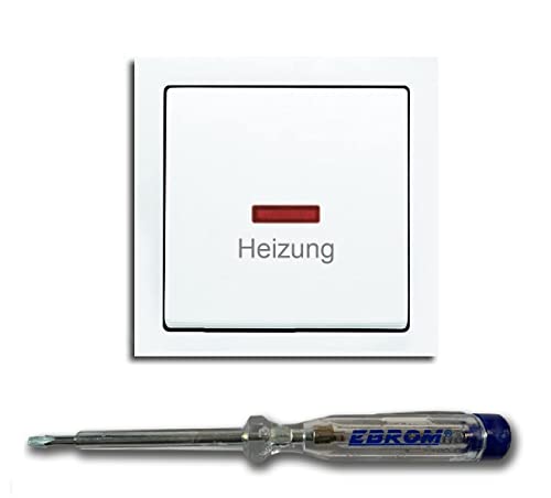 BUSCH JÄGER Heizung Notschalter 2-polig Heizungnotschalter Schriftzug: Heizung, Wippkontrollschalter Beleuchtung, rote Kalotte, Future Linear Studioweiß, Notschalter inkl EBROM Phasenprüfer z. Montage BUSCH JÄGER Heizung Notschalter 2-polig Heizungnotschalter Schriftzug: Heizung, Wippkontrollschalter Beleuchtung, rote Kalotte, Future Linear Studioweiß, Notschalter inkl EBROM Phasenprüfer z. Montage von EBROM